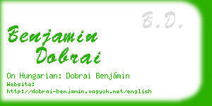 benjamin dobrai business card