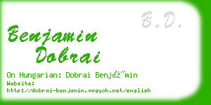 benjamin dobrai business card